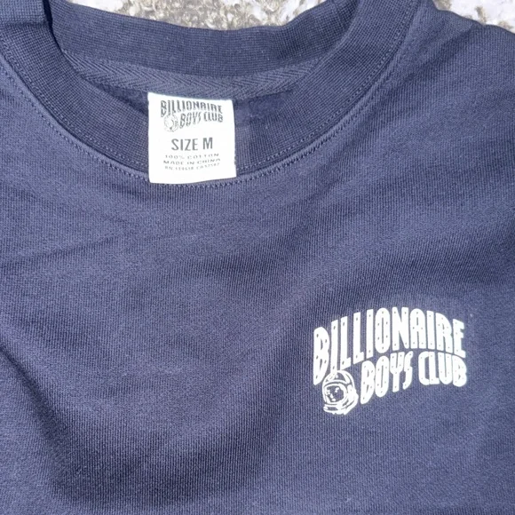 NWOT Billionaire Boys Club Small Arch Logo Navy Blue Crewneck Sweater - Medium